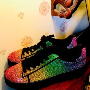 Cape Robin Rainbow rhinestone sneakers, size 10